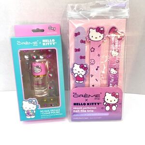 Hello Kitty Pink Nail Care Kit - Nail Decals, Clear Polish & Nail File Trio